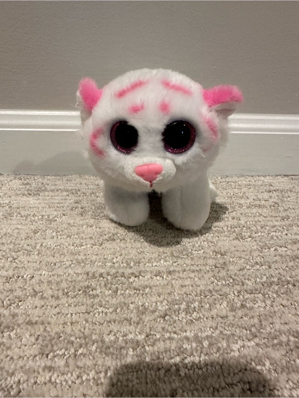 Ty Beanie Boos TABOR white pink Kitten 6" beanbag plush 2017
